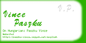 vince paszku business card